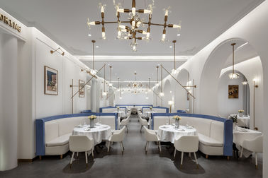 De Stijleettafel van de luxecabine die voor Sterhotel wordt geplaatst, Banquette-het Dineren Reeks