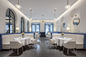 De Stijleettafel van de luxecabine die voor Sterhotel wordt geplaatst, Banquette-het Dineren Reeks